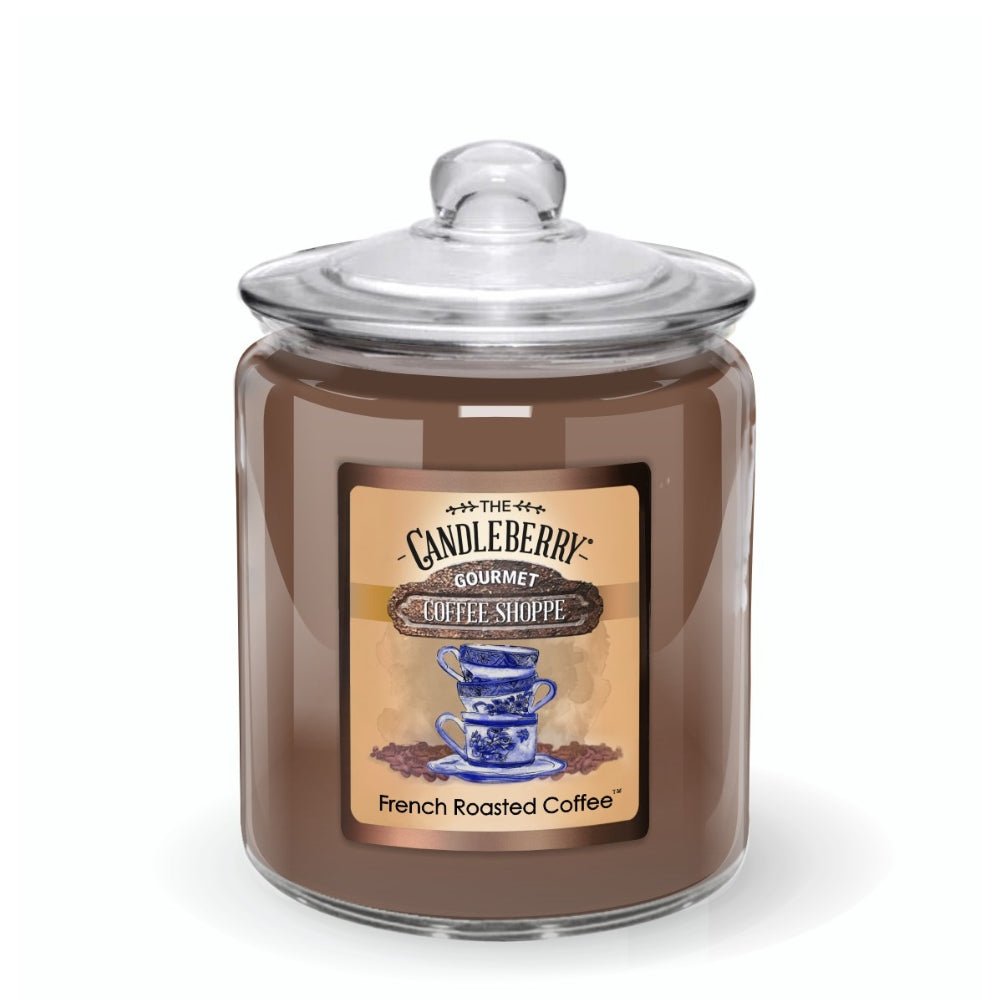 COFFEE CANDY JAR FRENCH ROASTED COFFEE E- cappuccino premium coffee blend powerful scented candles roast breakfast french beans blonde starbucks