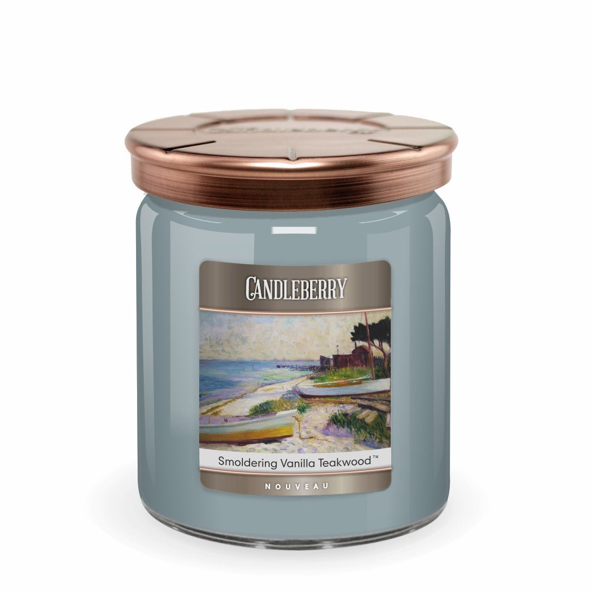 NOUVEAU - CANDY JAR - SMOLDERING VANILLA TEAKWOOD - fine art blue beach ocean tropical fine fragrance famous STRONG powerful scented candle premium vegan vegetable soy coconut long lasting large big best selllers