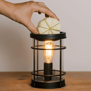 black edison bulb tart warmer with wax