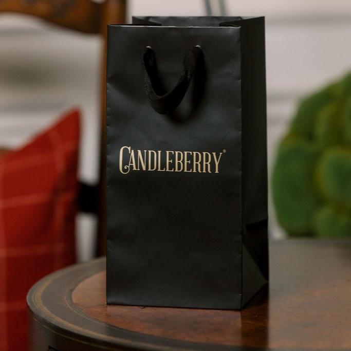 candleberry high quality black gift bag perfect addition to any gift fits large jar candle and spray